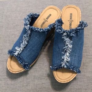 Minnetonka Demin Wedge Sandal
